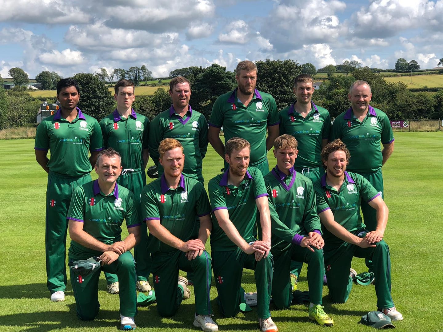 Image of 1st team players in their green kits